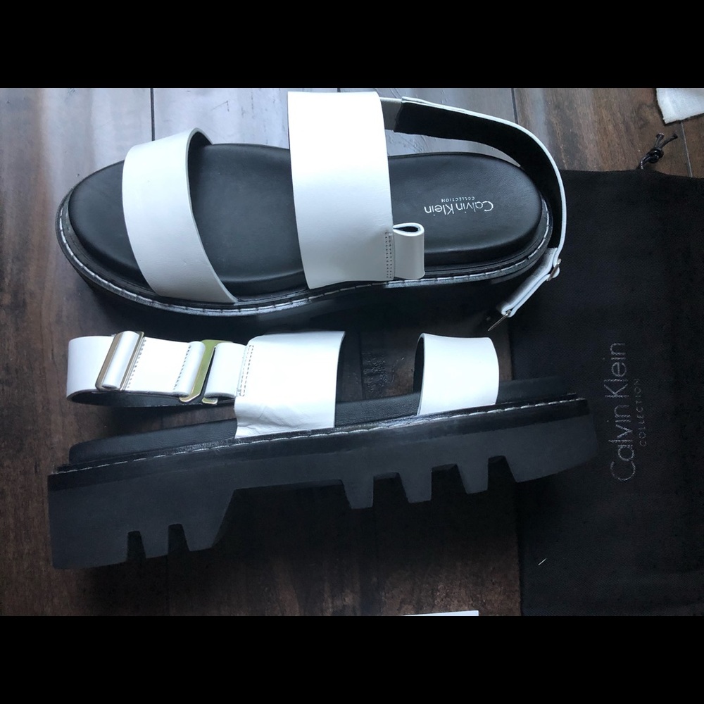 Calvin Klein Raf Simons Sandals Leather White
